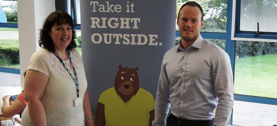 Big Tiny bear takes second hand smoke message into workplaces