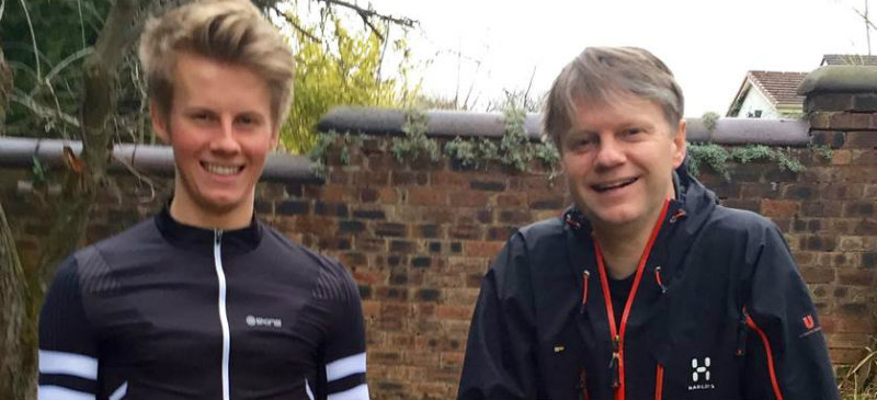 Jonathan and his boy in triathlon test