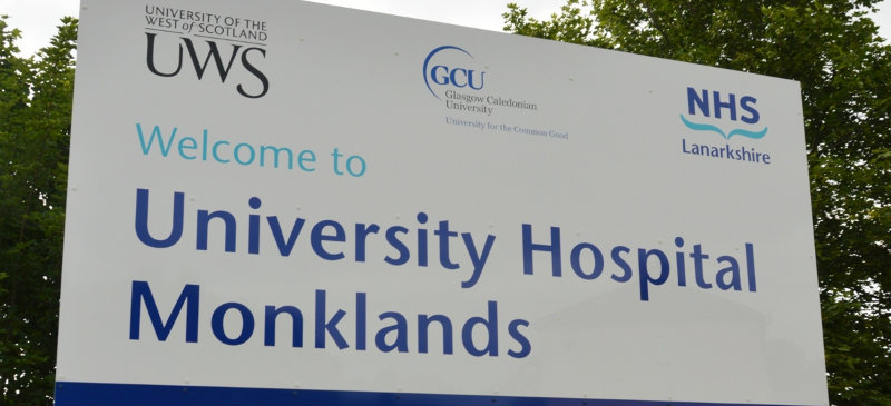 University Hospital Monklands sign PO crop